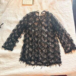 Black sequin, sheer dress, Belgium bought